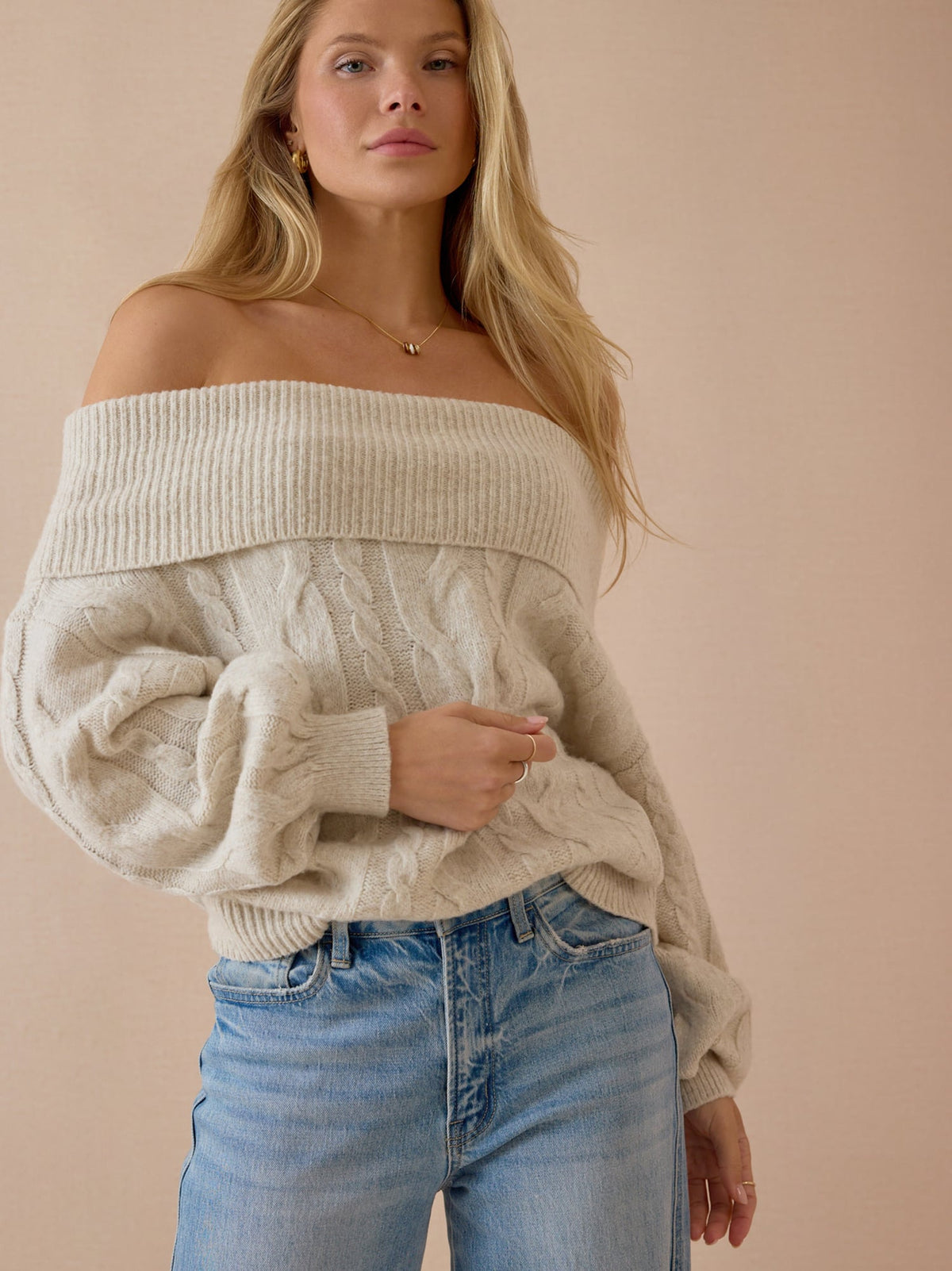 Banks Cable Fold Over Sweater