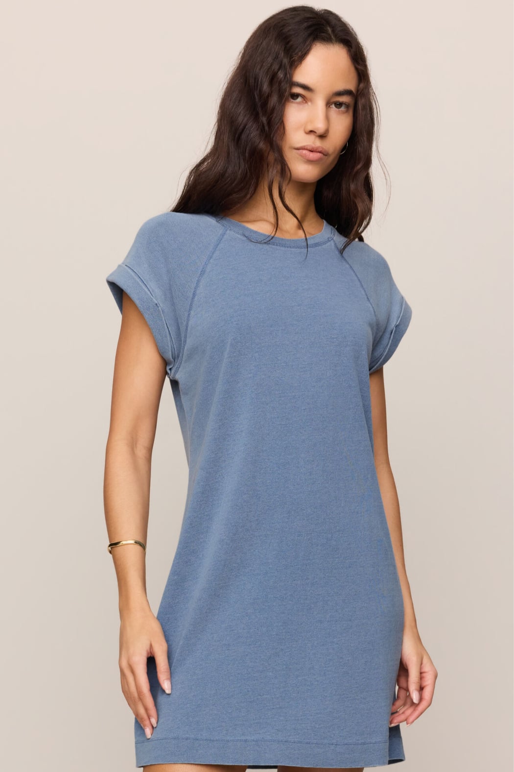 Jersey Denim Mini Dress