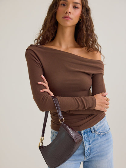 Rhea Asymmetrical Fitted Knit Top