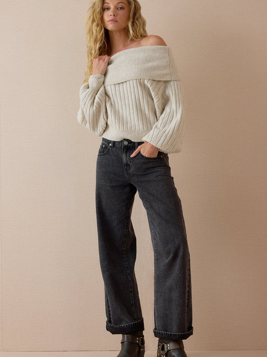 Daphne Fold Over Sweater