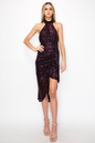Halter Neck Sequin Midi Dress