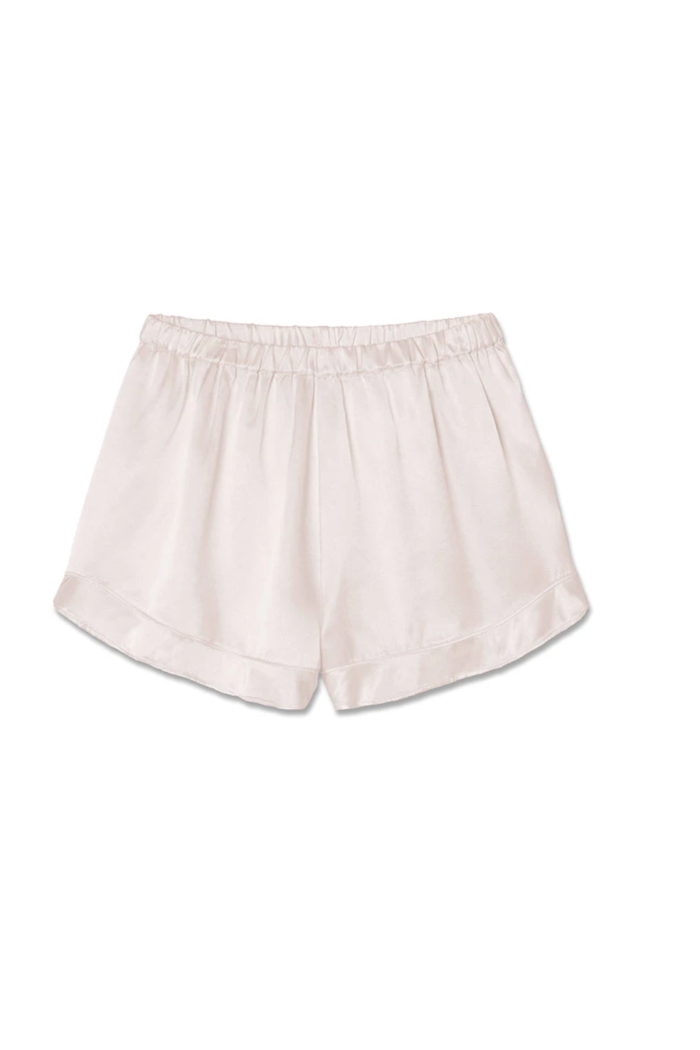 SPENCER SATIN SHORT WITH HIGH WAIST AND RUFFLE
