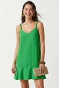 PreviousNext    Sleeveless Mini Flutter Dress