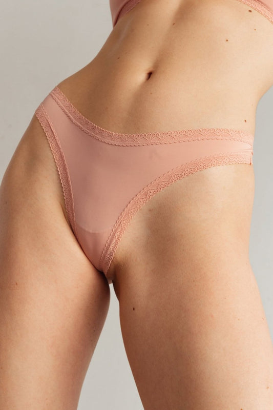 The Micro Lace Trim Thong