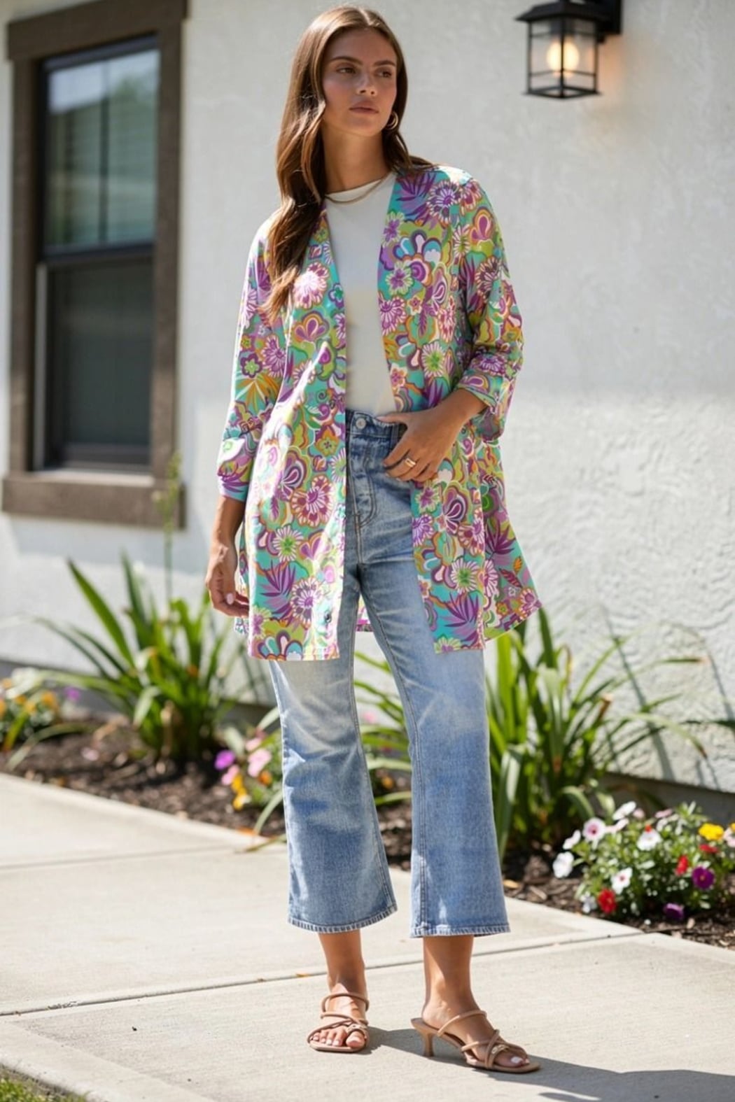 Bright Printed Cardigan