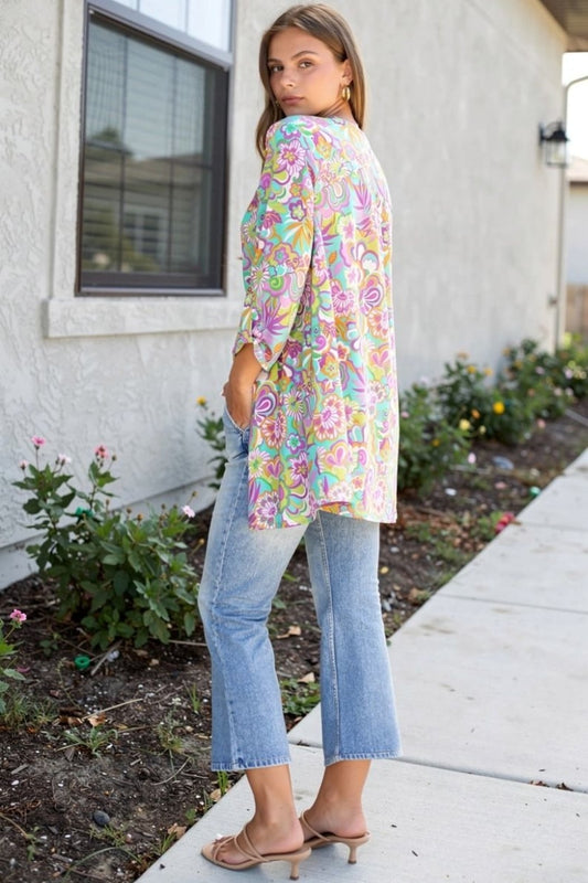 Bright Printed Cardigan