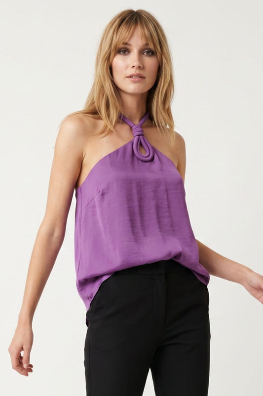Corded Keyhole Sleeveless Top