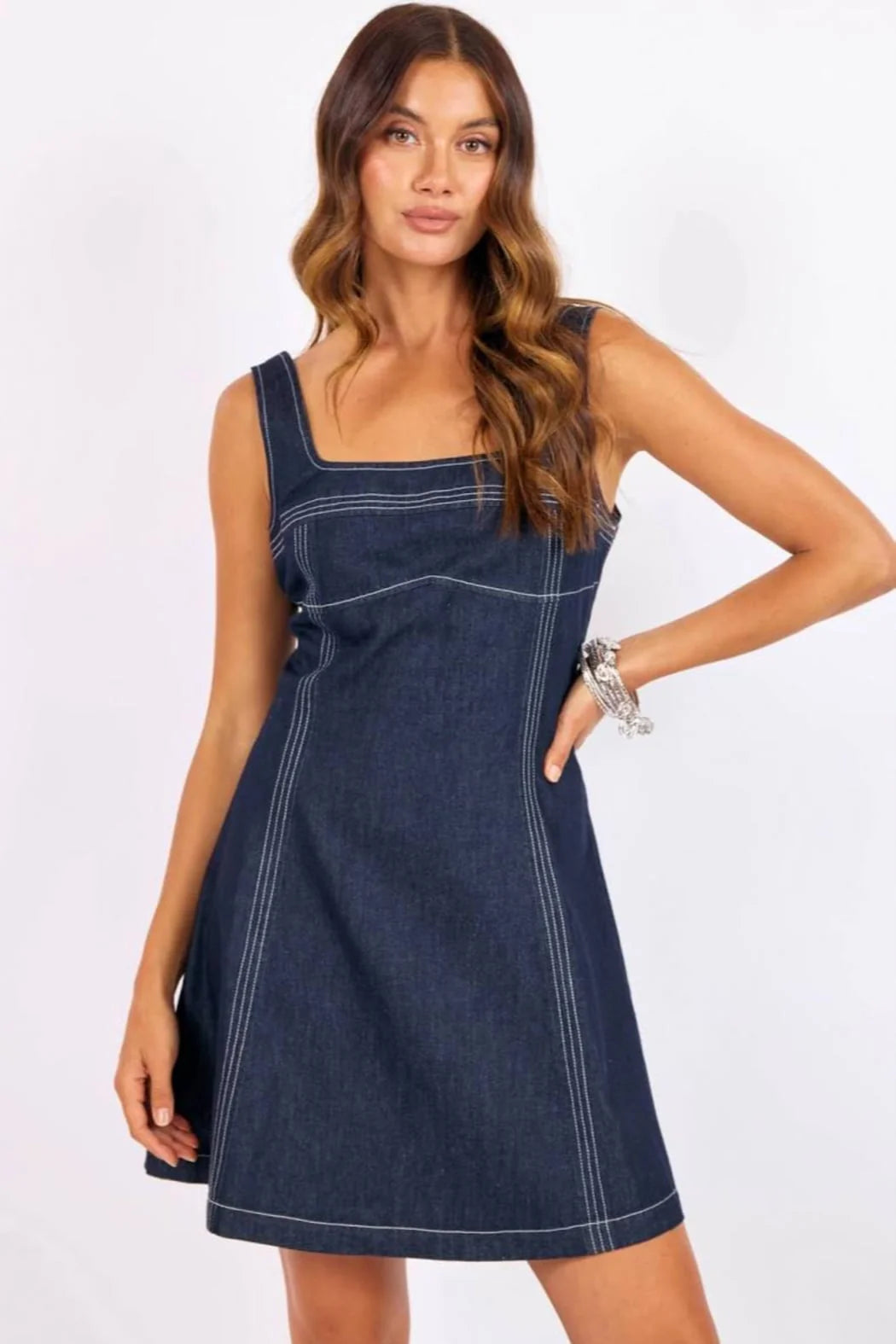 Denim A-Line Mini Dress