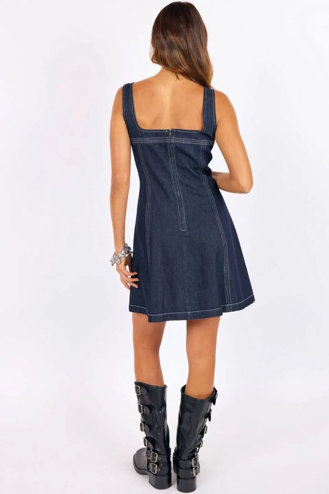 Denim A-Line Mini Dress