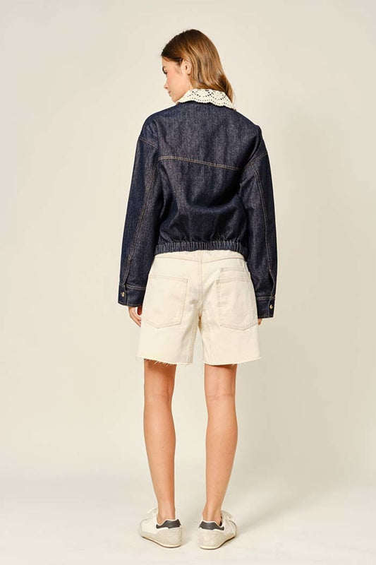 Detachable Collar Denim Jacket