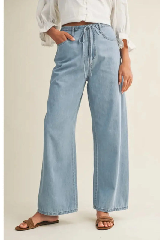 High-Waist Drawstring Jean