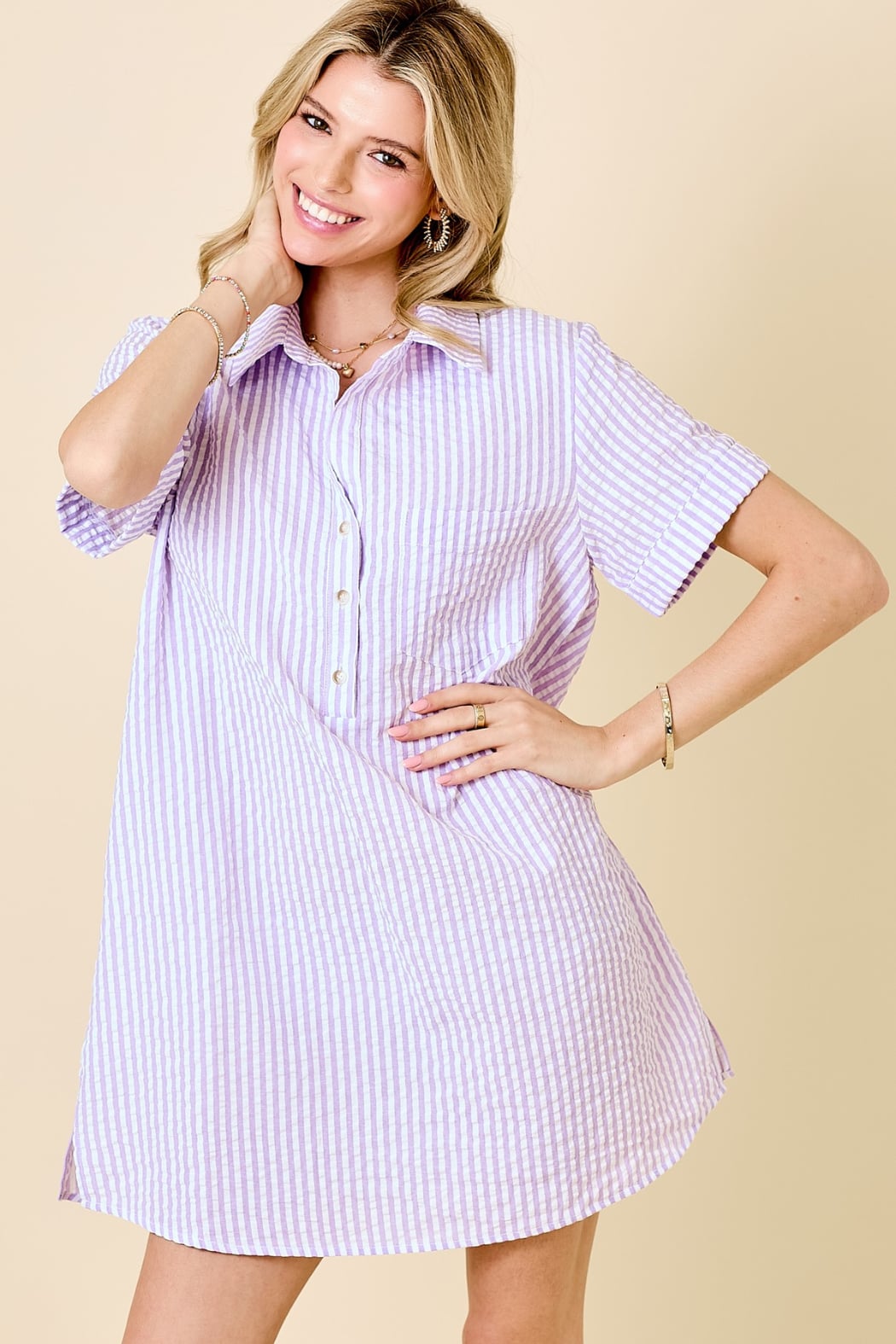 Seersucker Shirt Dress