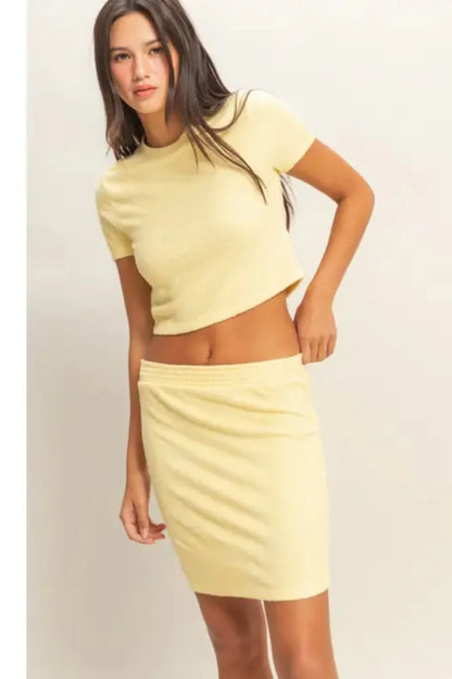 Short Sleeve Skirt & Tee Set