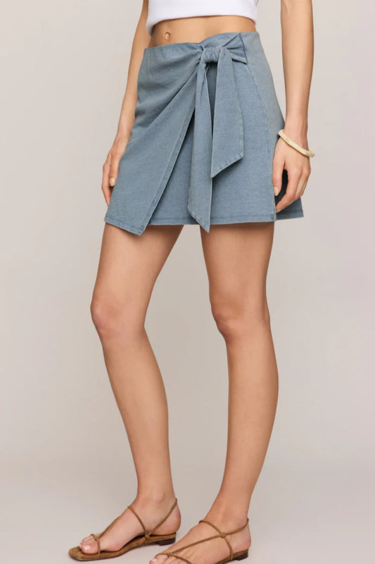 Sora Jersey Denim Mini Skirt