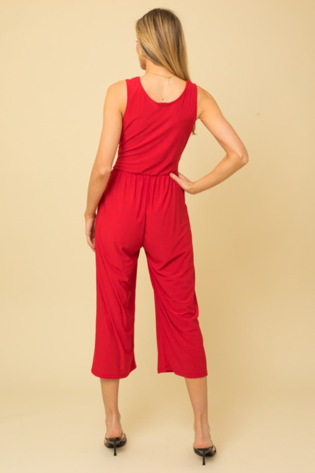 Surplice Cropped Jumpsuit