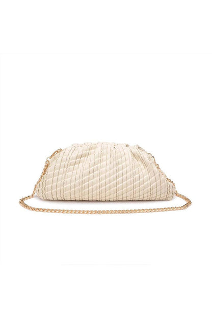 Veronica Woven Chain Clutch