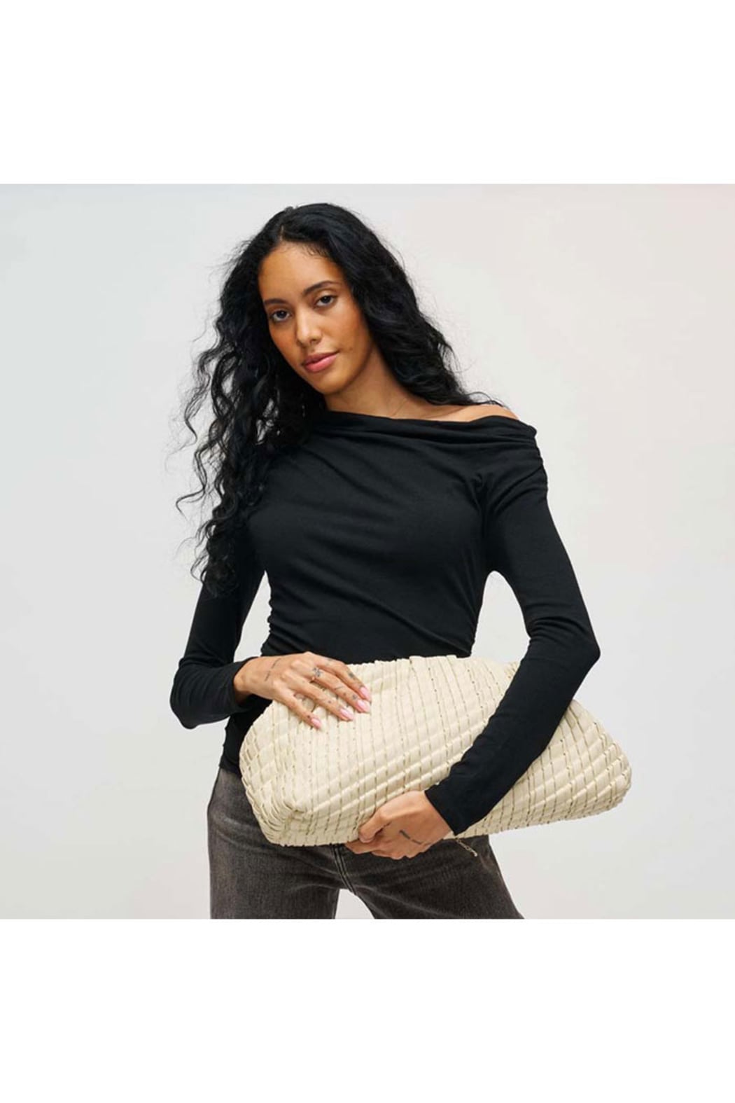 Veronica Woven Chain Clutch
